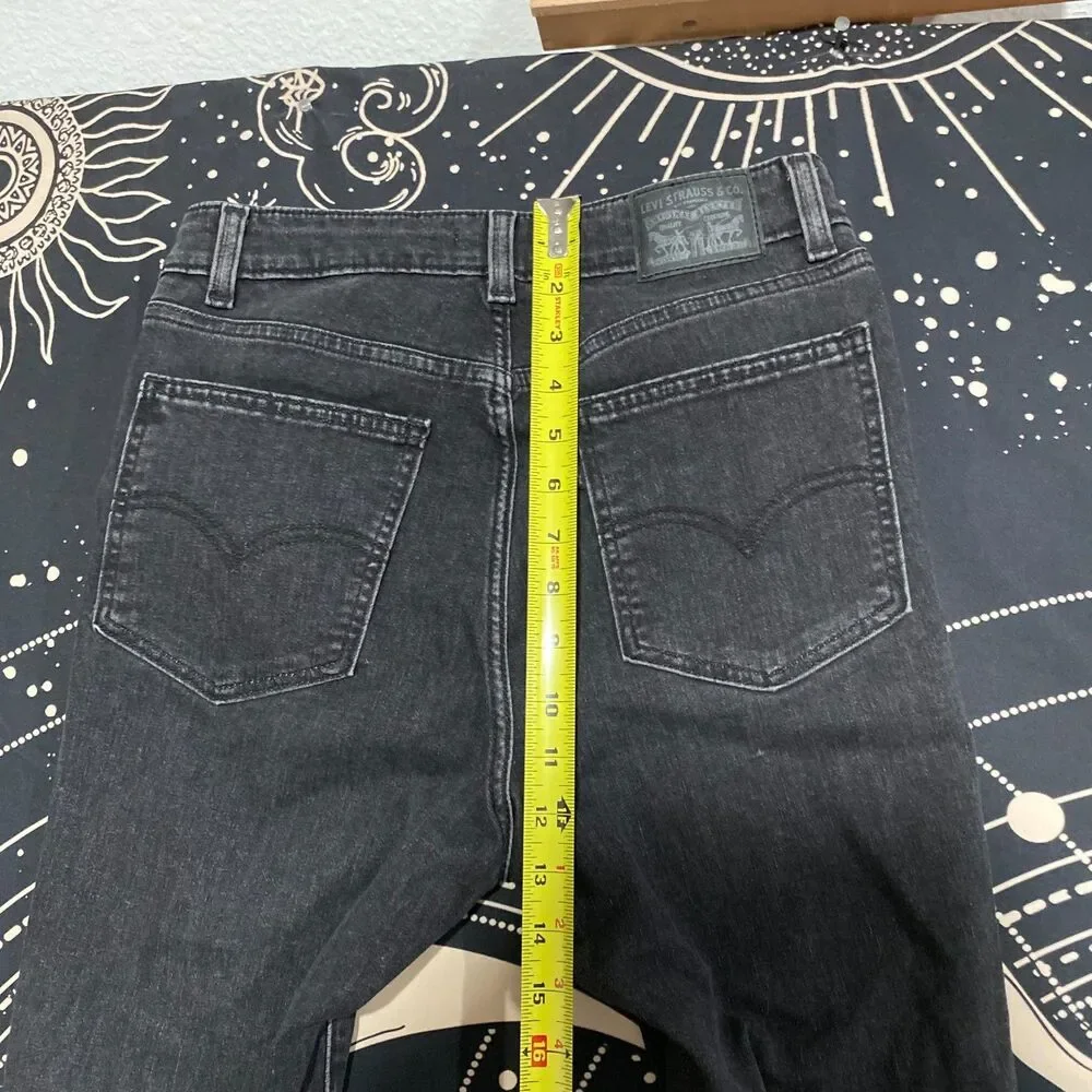 Levi's 721 Skinny Jeans Womens 30x28 Black Cotton Denim Workwear Travel Stretch